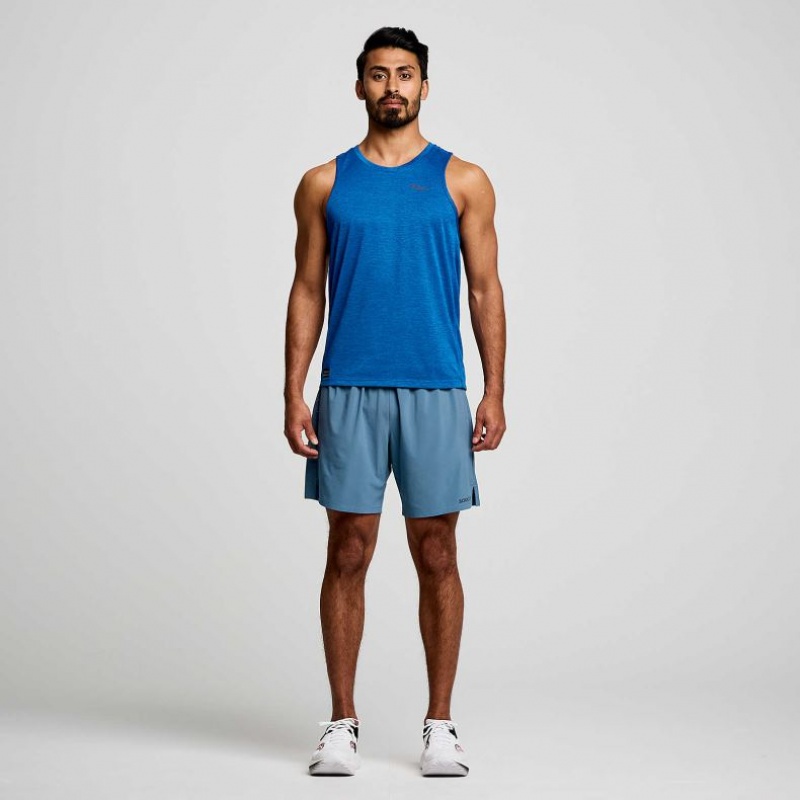 Blue Saucony Stopwatch Men's Singlet | ISRAEL IUMRON