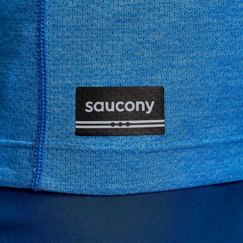 Blue Saucony Stopwatch Short Sleeve Women's T-Shirt | ISRAEL KXBDQV