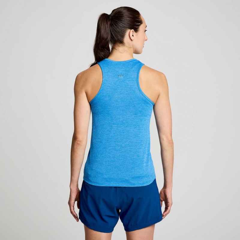 Blue Saucony Stopwatch Women's Singlet | ISRAEL RTJFAG