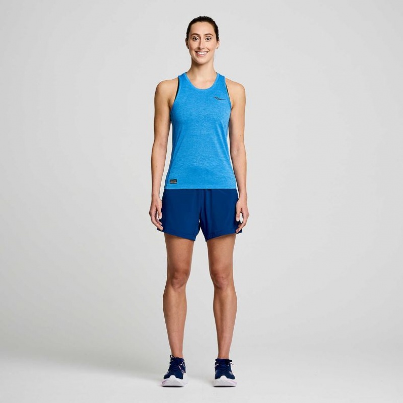 Blue Saucony Stopwatch Women's Singlet | ISRAEL RTJFAG