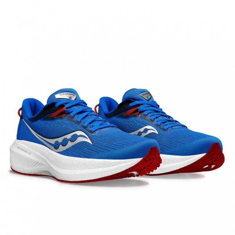 Blue Saucony Triumph 21 Men's Running Shoes | ISRAEL AUQLYM