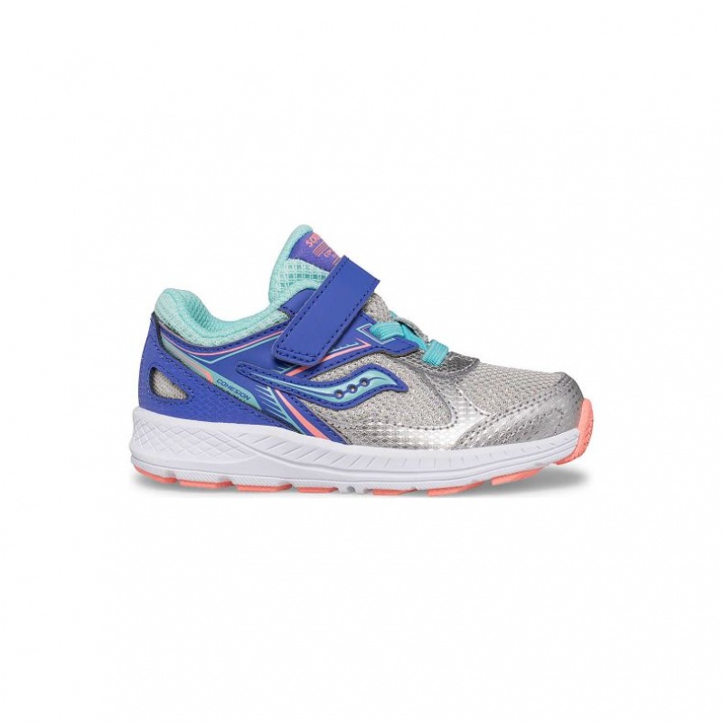 Blue / Silver Saucony Cohesion 14 A/C Jr. Little Kids\' Sneakers | ISRAEL TRJXWL