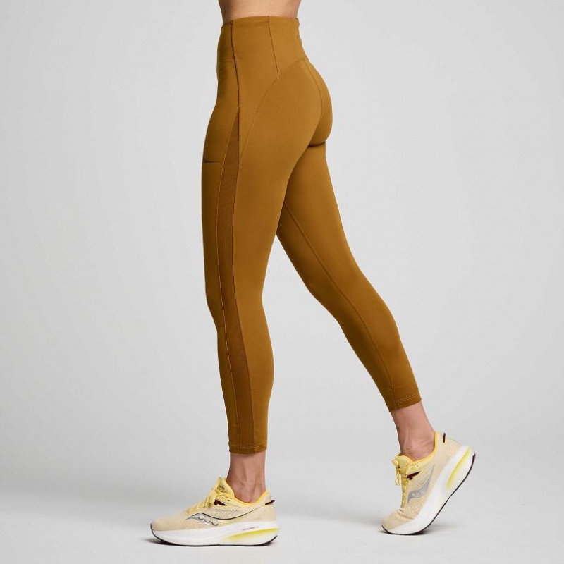 Brown Saucony Fortify Viz Women's Tight | ISRAEL IFALHR