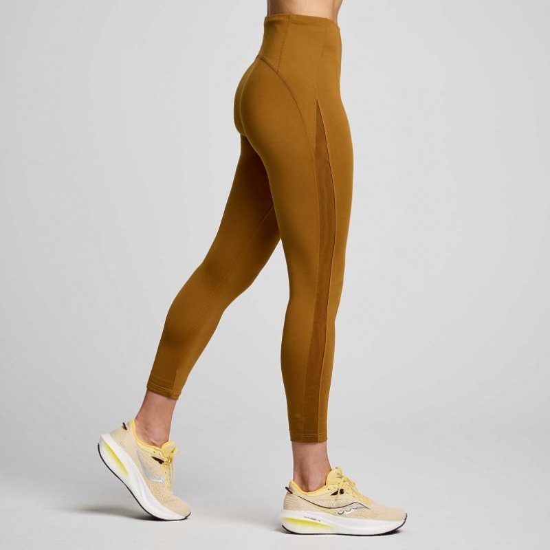 Brown Saucony Fortify Viz Women's Tight | ISRAEL IFALHR