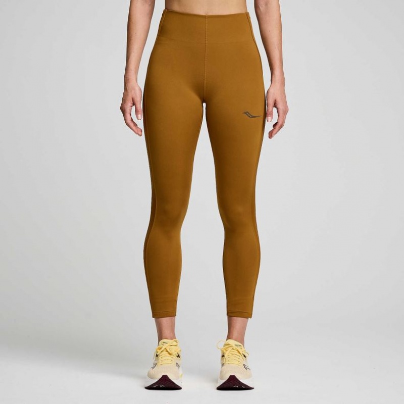 Brown Saucony Fortify Viz Women\'s Tight | ISRAEL IFALHR