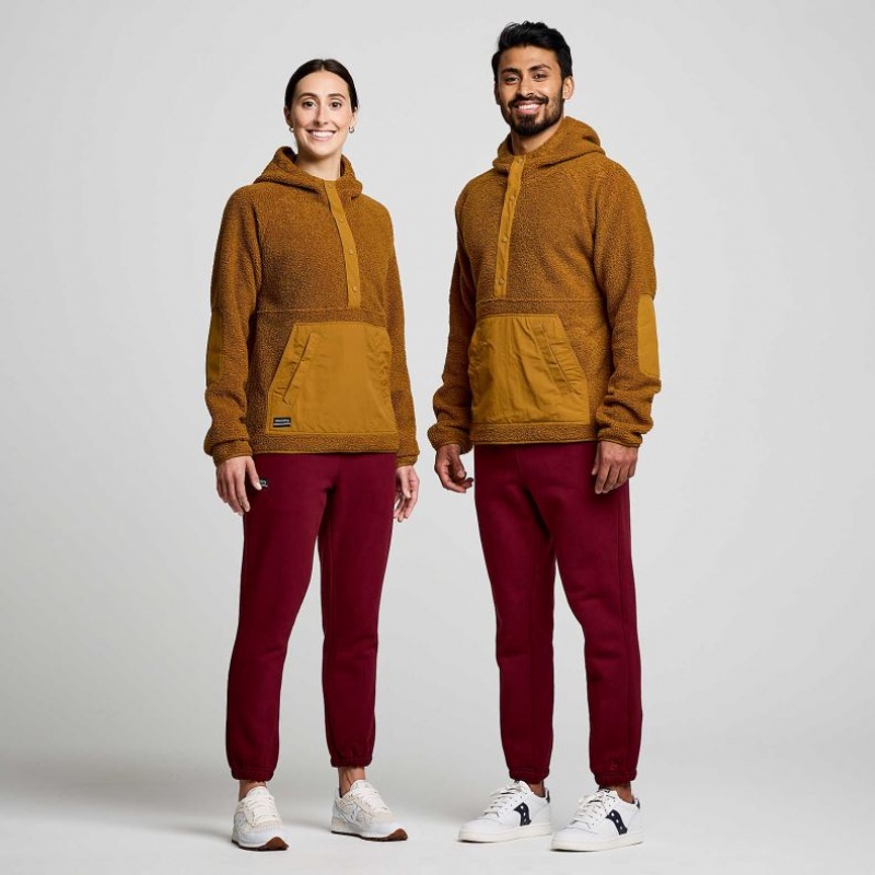 Brown Saucony Recovery Sherpa Pullover Men's Hoodie | ISRAEL YFOKSN