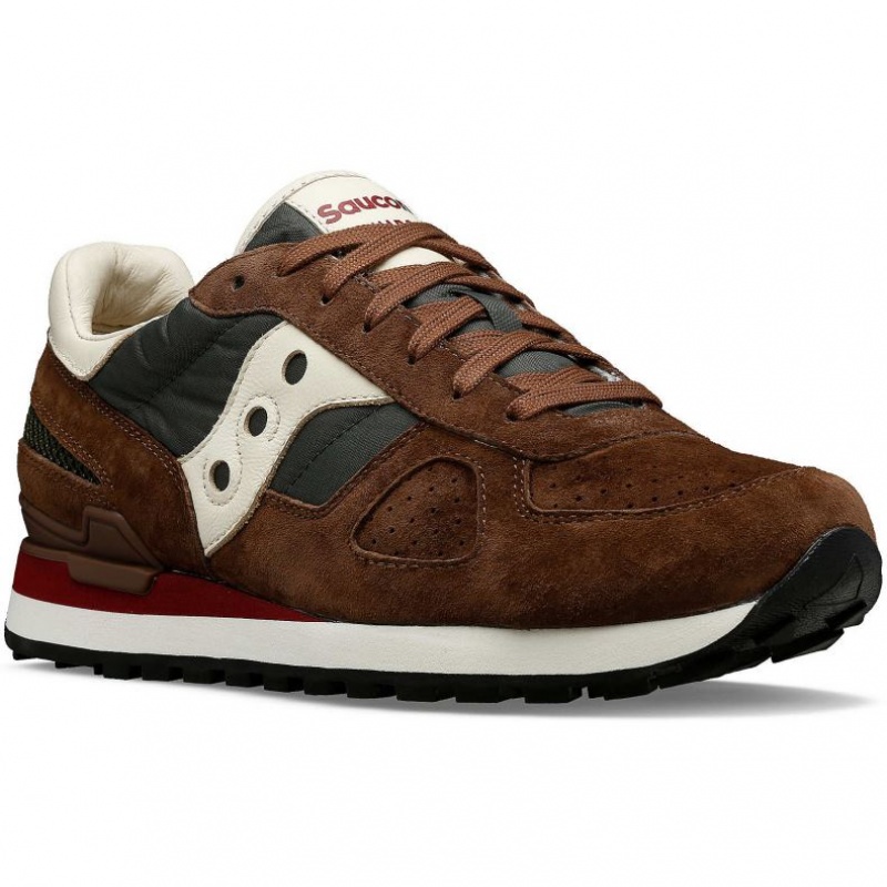 Brown Saucony Shadow Original Premium Men's Sneakers | ISRAEL SHXVOC