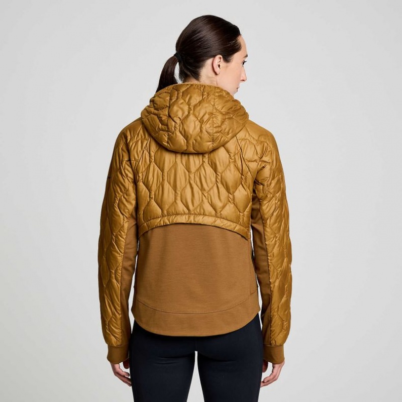 Brown Saucony Solstice Oysterpuff Women's Jacket | ISRAEL TAIJVS