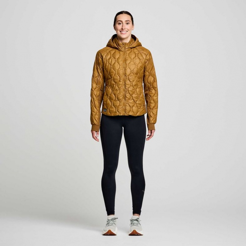 Brown Saucony Solstice Oysterpuff Women's Jacket | ISRAEL TAIJVS