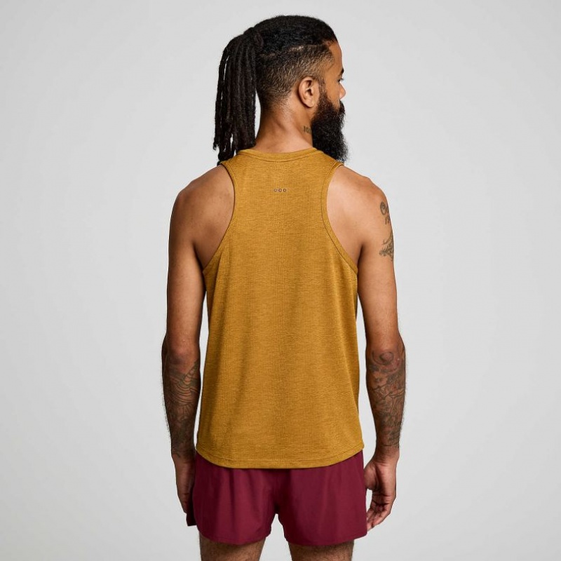 Brown Saucony Stopwatch Men's Singlet | ISRAEL JMLUBI