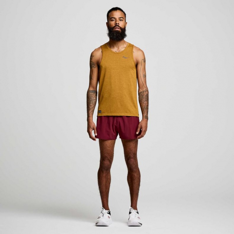 Brown Saucony Stopwatch Men's Singlet | ISRAEL JMLUBI