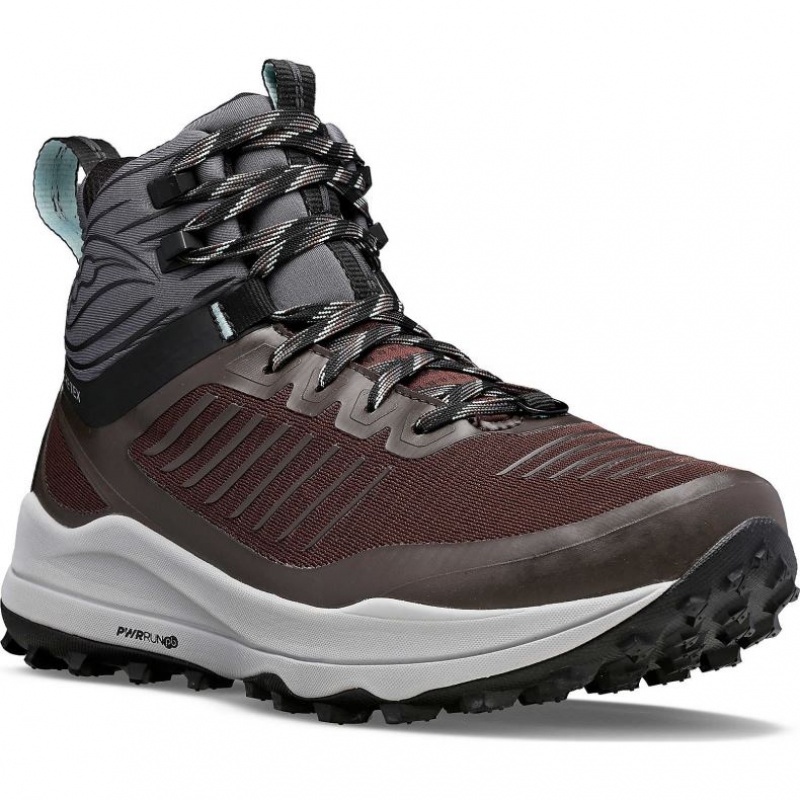 Brown Saucony Ultra Ridge GTX Men's Trail Running Shoes | ISRAEL FQEJGP