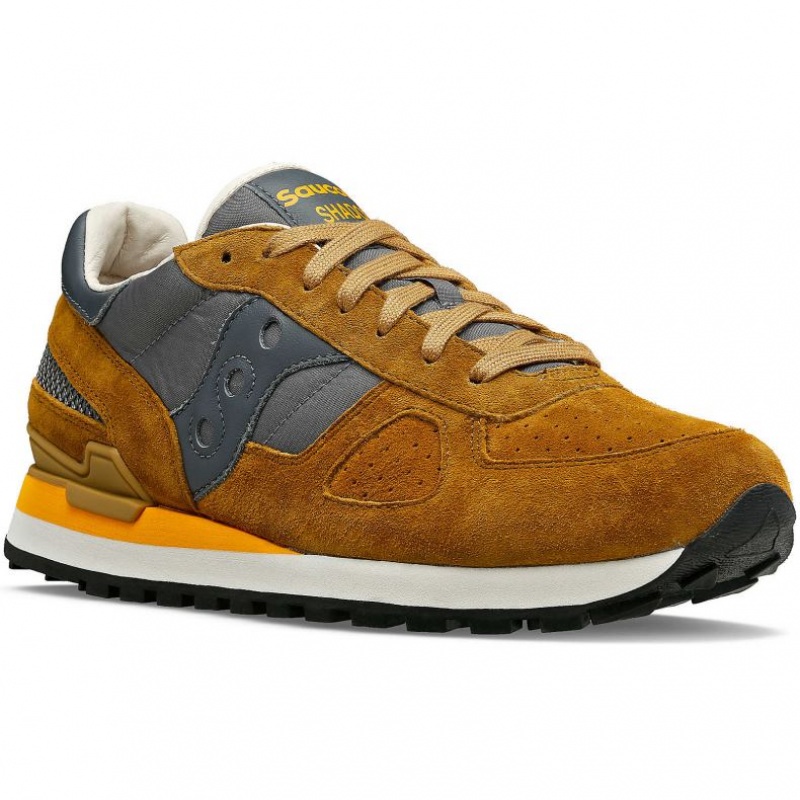 Brown / Grey Saucony Shadow Original Premium Men's Sneakers | ISRAEL XLUDOY