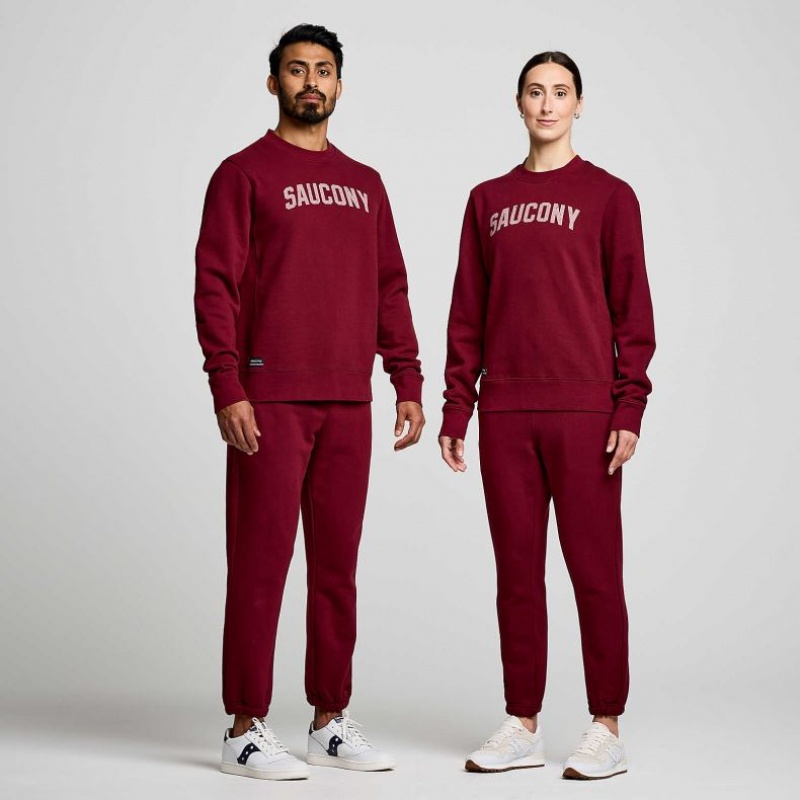 Burgundy Saucony Recovery Crew Women's Sweatshirt | ISRAEL SNDICJ