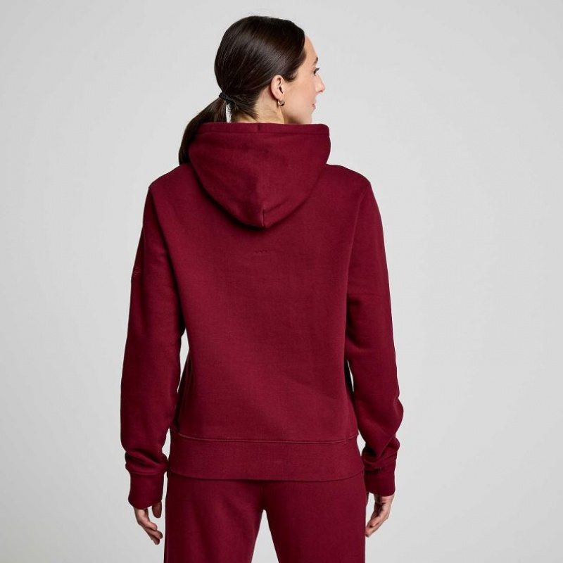 Burgundy Saucony Recovery Women's Hoodie | ISRAEL OQZSXR