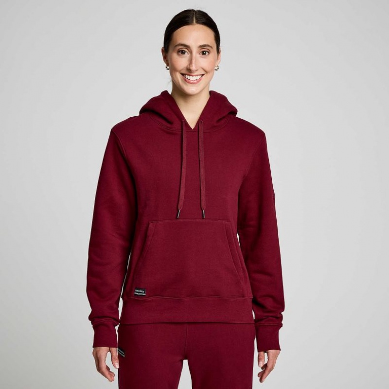 Burgundy Saucony Recovery Women\'s Hoodie | ISRAEL OQZSXR