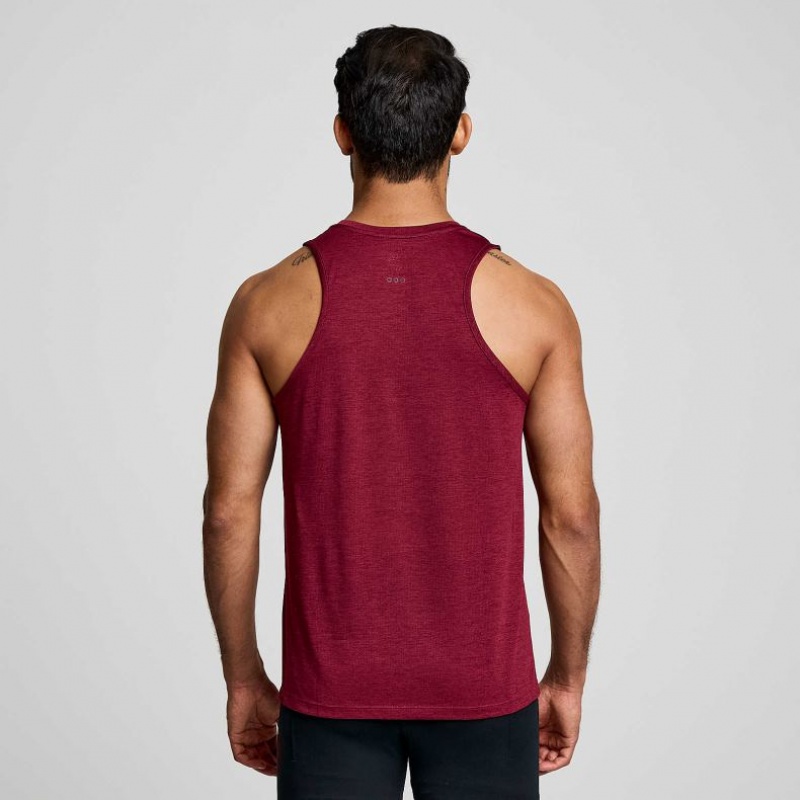 Burgundy Saucony Stopwatch Men's Singlet | ISRAEL FHPUEW