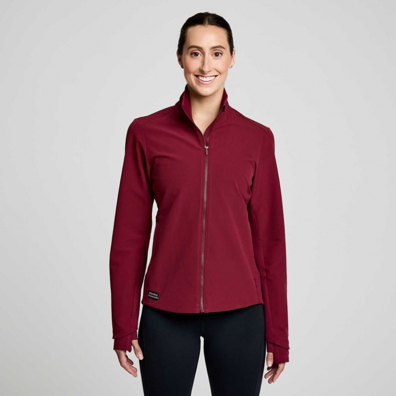 Burgundy Saucony Triumph Women\'s Jacket | ISRAEL KRVTBE