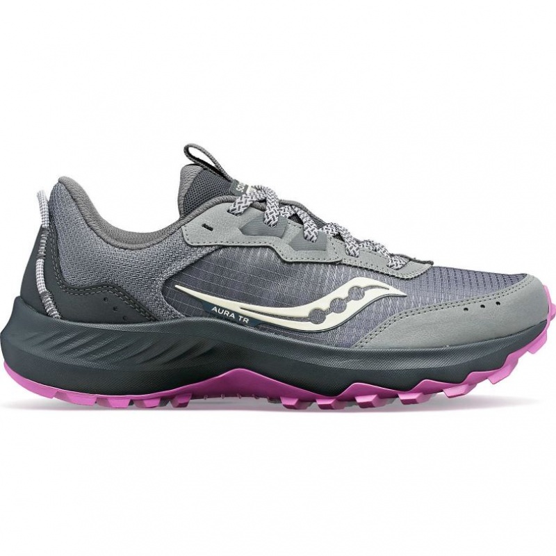 Grey Saucony Aura TR Women\'s Trail Running Shoes | ISRAEL DBNOMR