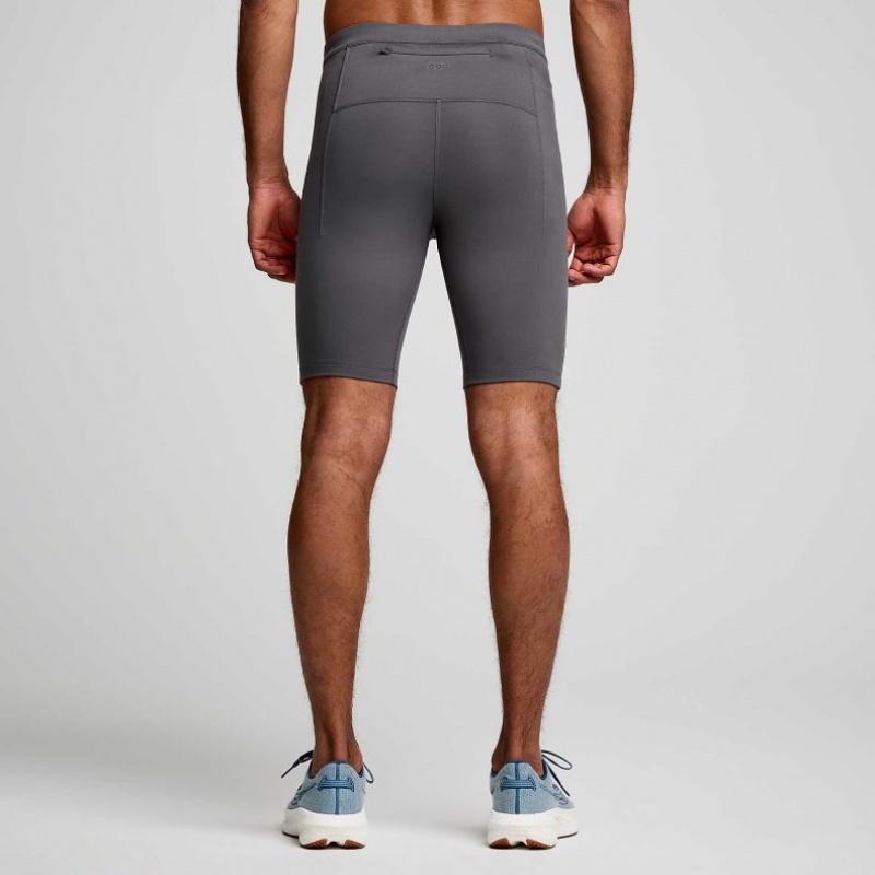 Grey Saucony Fortify Lined Half Men's Tight | ISRAEL FATLMR