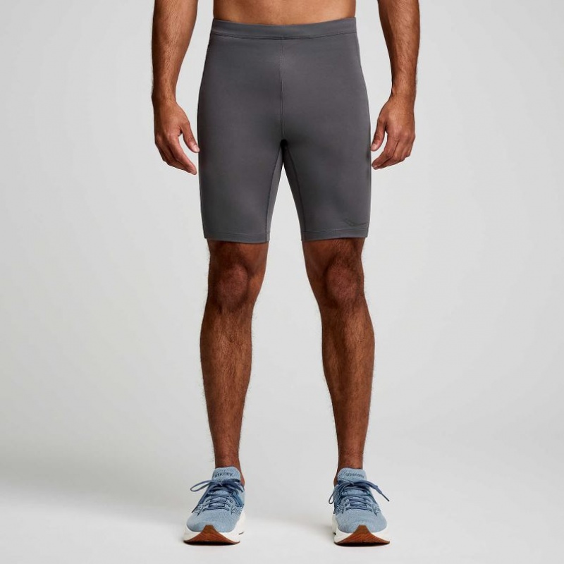 Grey Saucony Fortify Lined Half Men\'s Tight | ISRAEL FATLMR