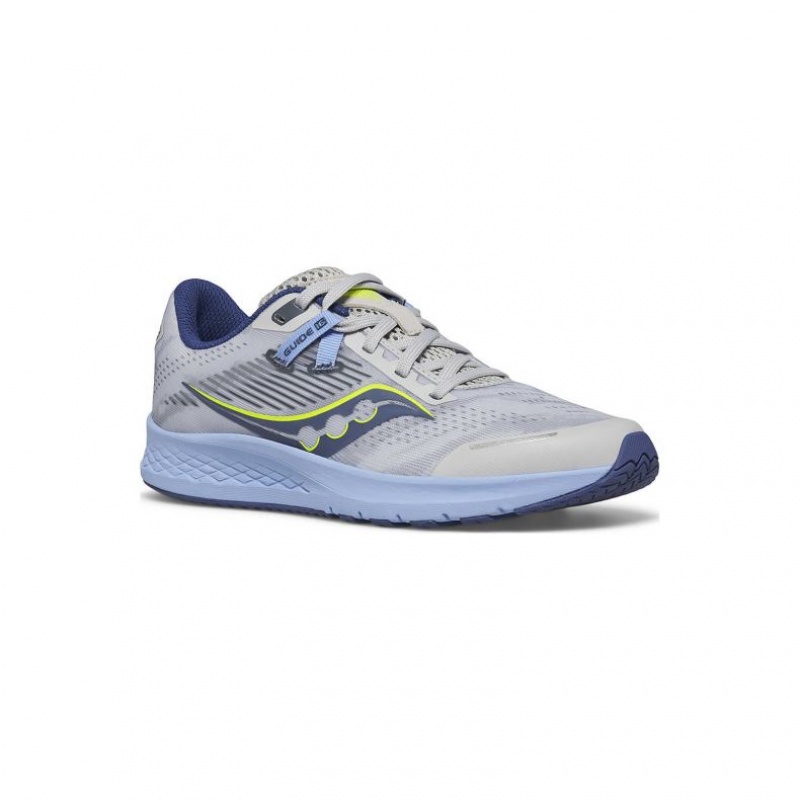 Grey Saucony Guide 16 Big Kids' Sneakers | ISRAEL UNJSZA