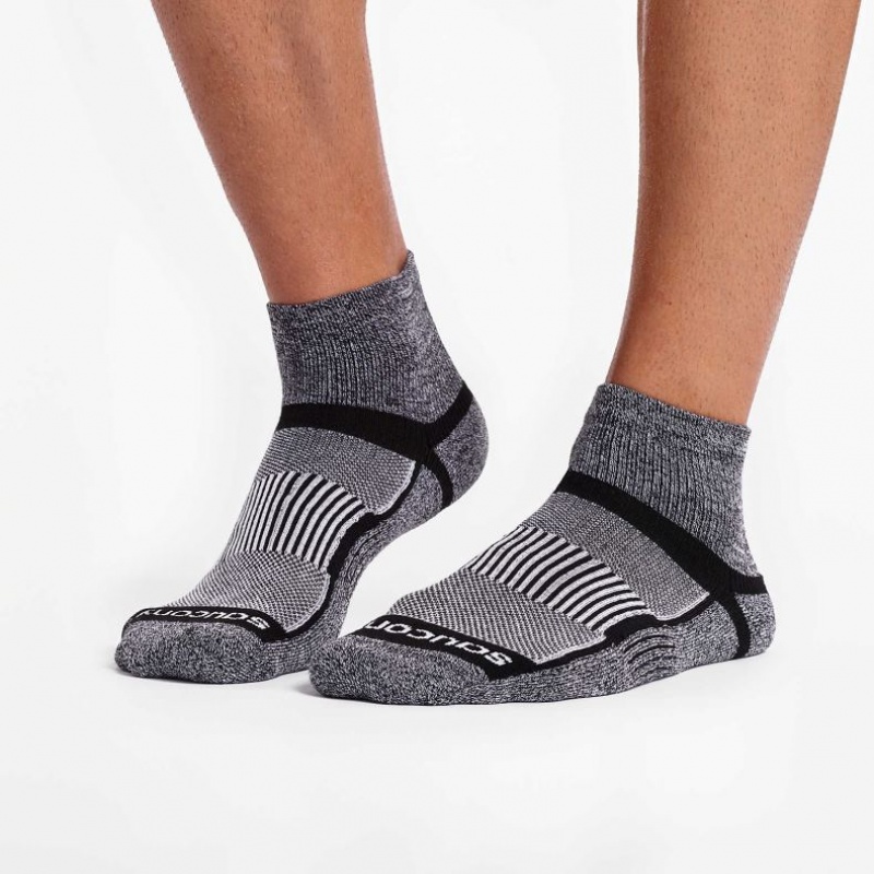 Grey Saucony Inferno Quarter 3-Pack Men's Socks | ISRAEL LUMDFK