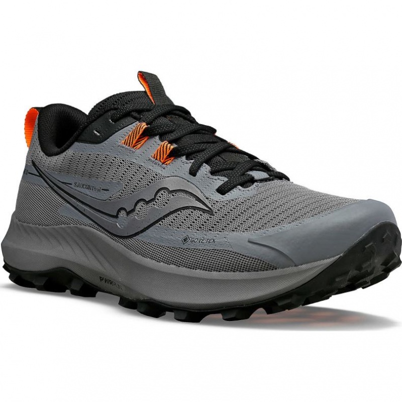 Grey Saucony Peregrine 13 GTX Men's Trail Running Shoes | ISRAEL UEGRCB