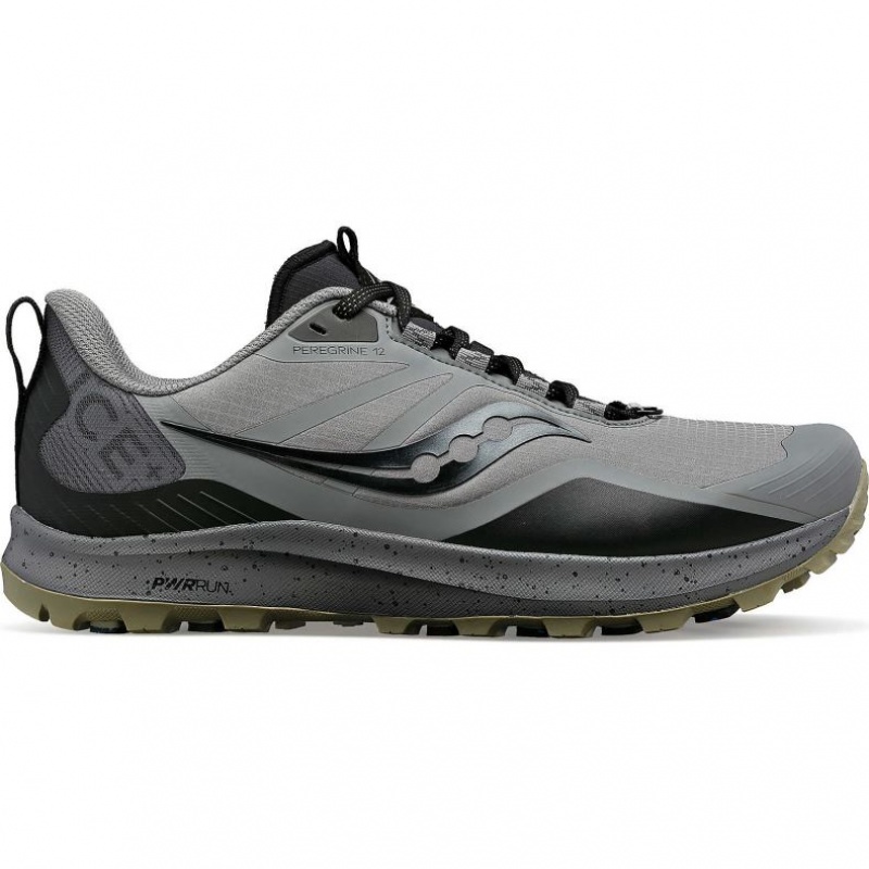 Grey Saucony Peregrine ICE+ 3 Men\'s Trail Running Shoes | ISRAEL SEGFZI