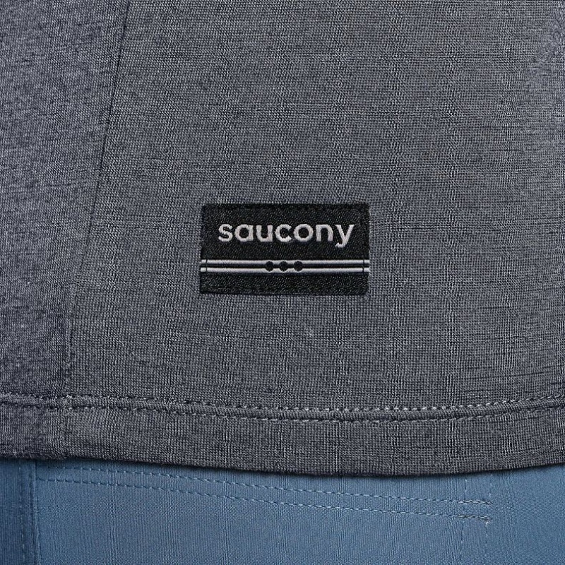 Grey Saucony Peregrine Merino Long Sleeve Men's T-Shirt | ISRAEL MGAPOC