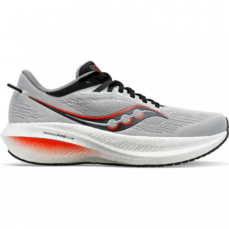 Grey Saucony Triumph 21 Men\'s Wide Running Shoes | ISRAEL QSWVIZ