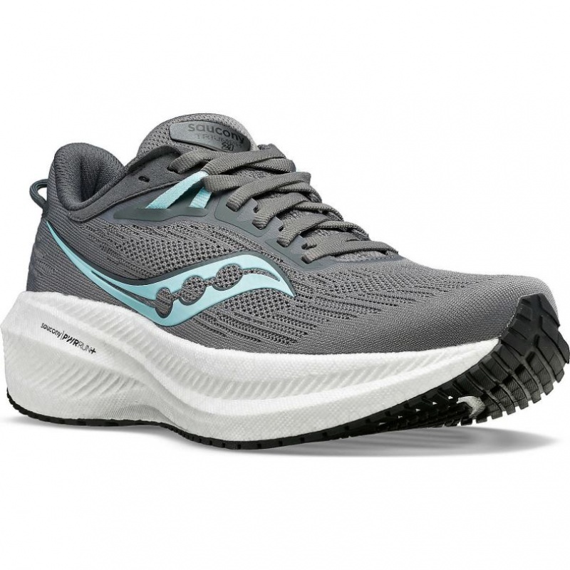 Grey Saucony Triumph 21 Women's Running Shoes | ISRAEL BWLRCV