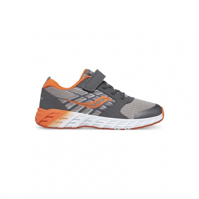 Grey Saucony Wind 2.0 A/C Big Kids\' Sneakers | ISRAEL YRUJEG