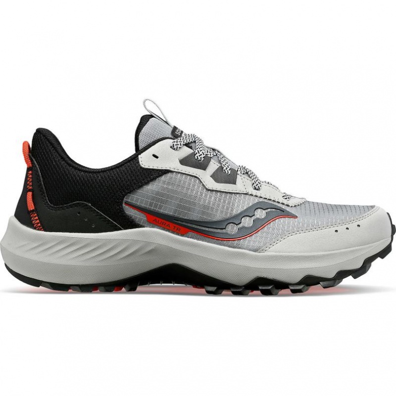 Grey / Black Saucony Aura TR Men\'s Wide Running Shoes | ISRAEL MEBTGY