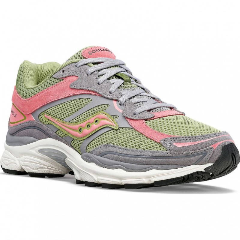 Grey / Green / Pink Saucony ProGrid Omni 9 Premium Men's Sneakers | ISRAEL BQCEFY