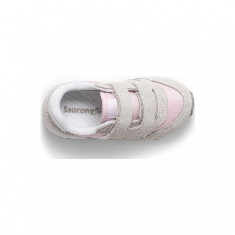 Grey / Pink Saucony Baby Jazz Hook & Loop Little Kids' Sneakers | ISRAEL LFVGYT