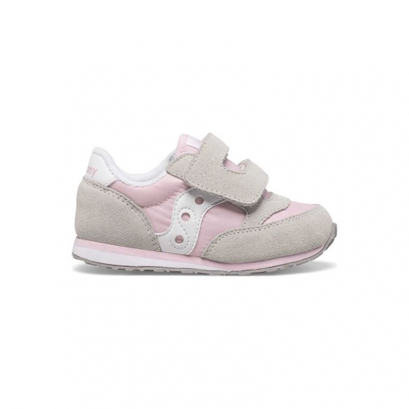 Grey / Pink Saucony Baby Jazz Hook & Loop Little Kids\' Sneakers | ISRAEL LFVGYT