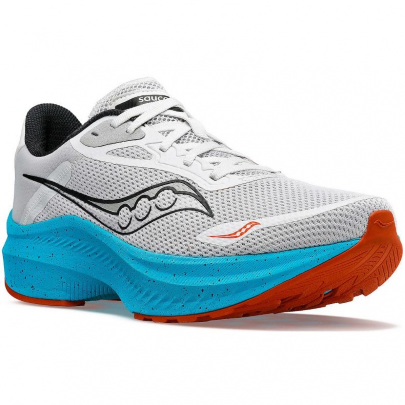 Grey / Turquoise Saucony Axon 3 Men's Running Shoes | ISRAEL HVKSNB