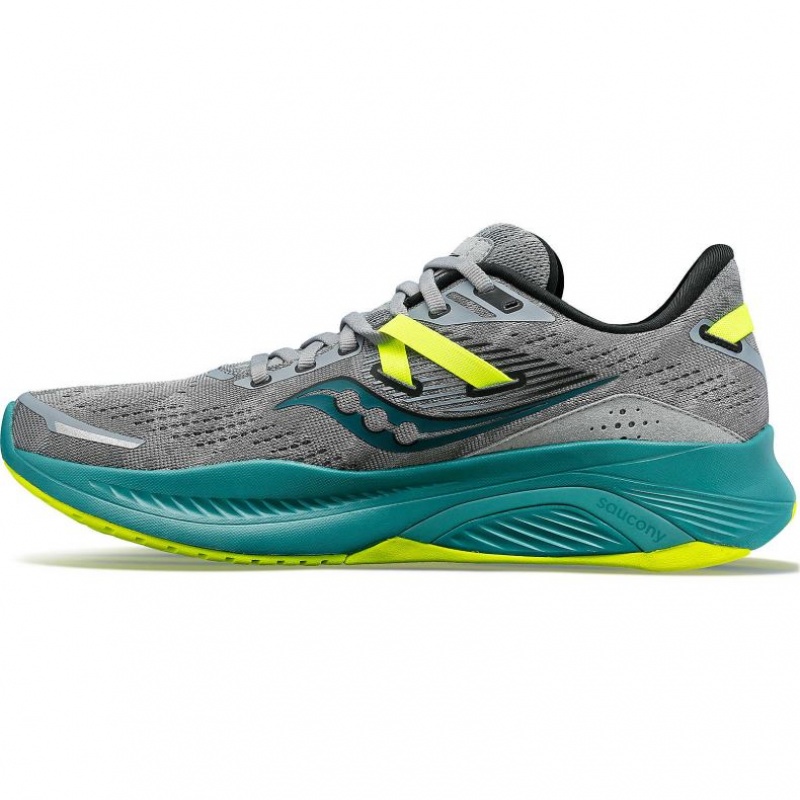 Grey / Turquoise Saucony Guide 16 Men's Wide Running Shoes | ISRAEL EAXZCO