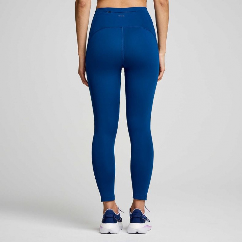 Indigo Saucony Fortify Crop Women's Tight | ISRAEL XCBISP