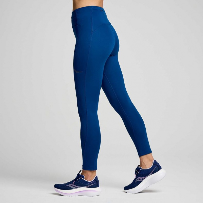 Indigo Saucony Fortify Crop Women's Tight | ISRAEL XCBISP