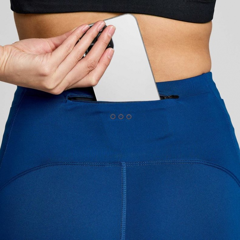 Indigo Saucony Fortify Crop Women's Tight | ISRAEL XCBISP