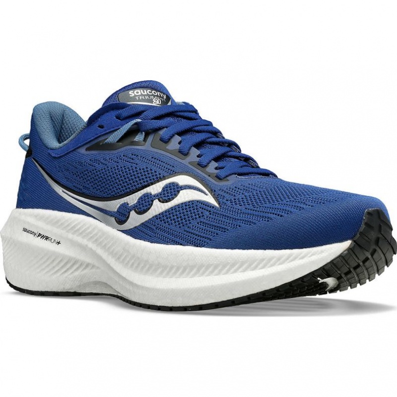 Indigo Saucony Triumph 21 Men's Running Shoes | ISRAEL YZOXDP