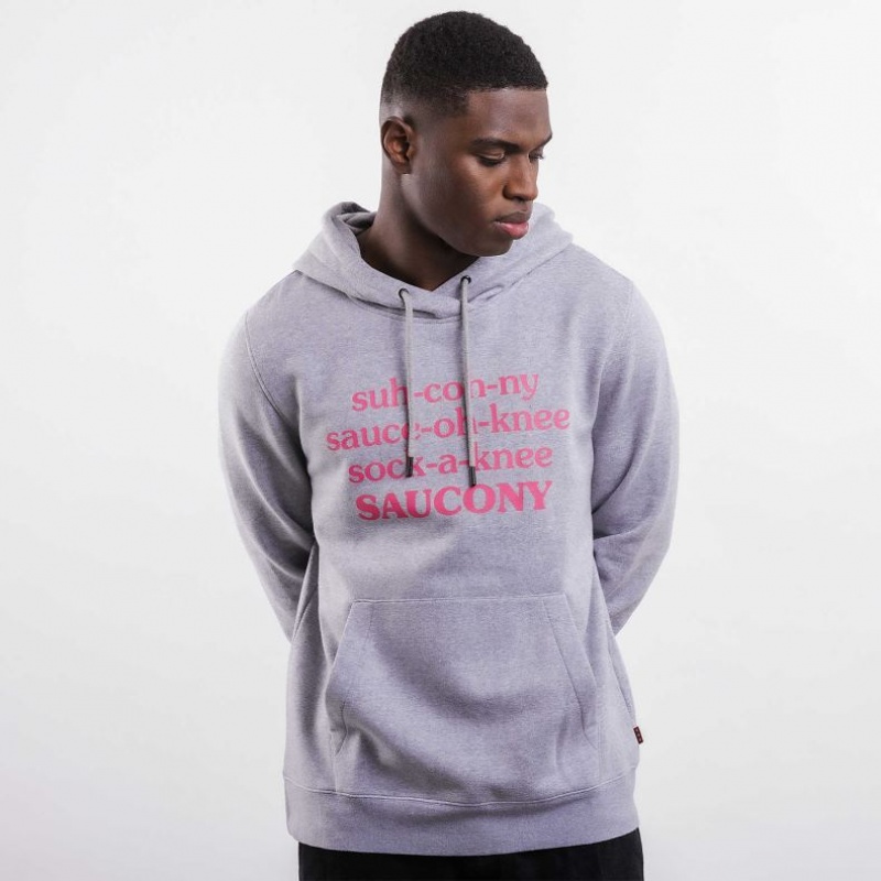 Light Grey Saucony X Frank Cooke Rested Men\'s Hoodie | ISRAEL YDBWHL