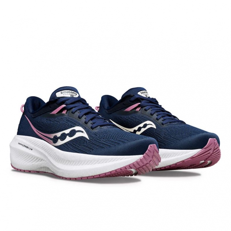 Navy Saucony Triumph 21 Women's Running Shoes | ISRAEL PFSACI