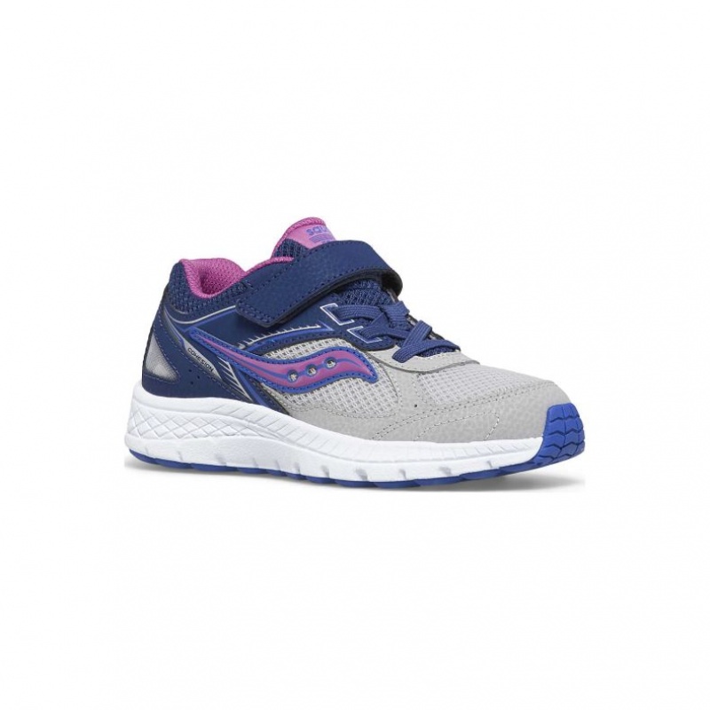 Navy / Grey Saucony Cohesion 14 A/C Big Kids' Sneakers | ISRAEL FUIPVJ