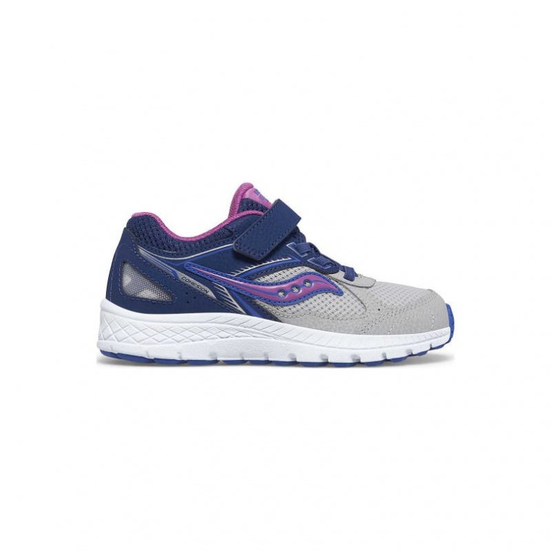 Navy / Grey Saucony Cohesion 14 A/C Big Kids\' Sneakers | ISRAEL FUIPVJ