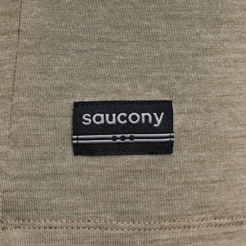 Olive Saucony Peregrine Merino Long Sleeve Men's T-Shirt | ISRAEL BSQRAK