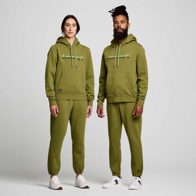 Olive Saucony Recovery Women's Hoodie | ISRAEL NMWPOZ