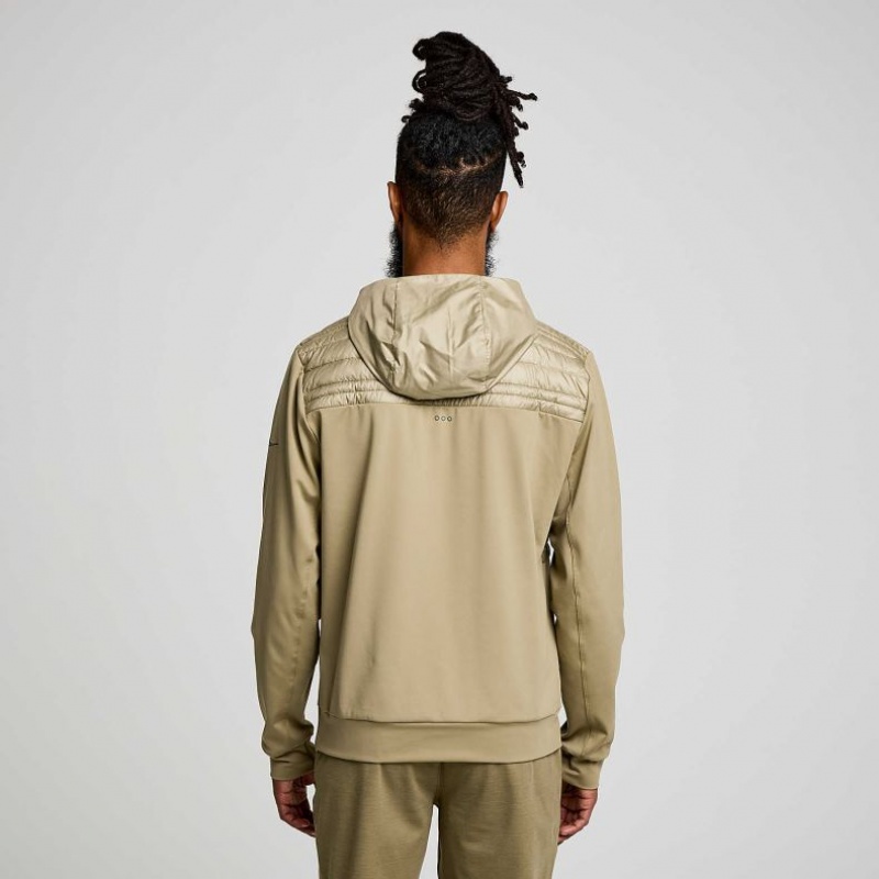 Olive Saucony Solstice Oysterpuff Men's Hoodie | ISRAEL EKHTAR